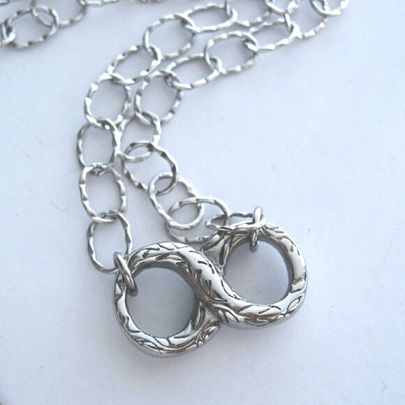 Large Eternity Stainless Steel Necklace - Picture 6 of 10